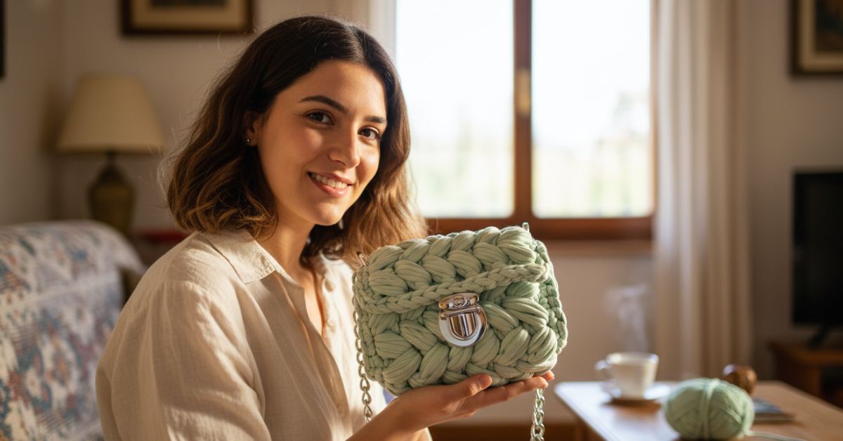 Borsa uncinetto come fare il punto Puff Zig Zag per un effetto 3D unico