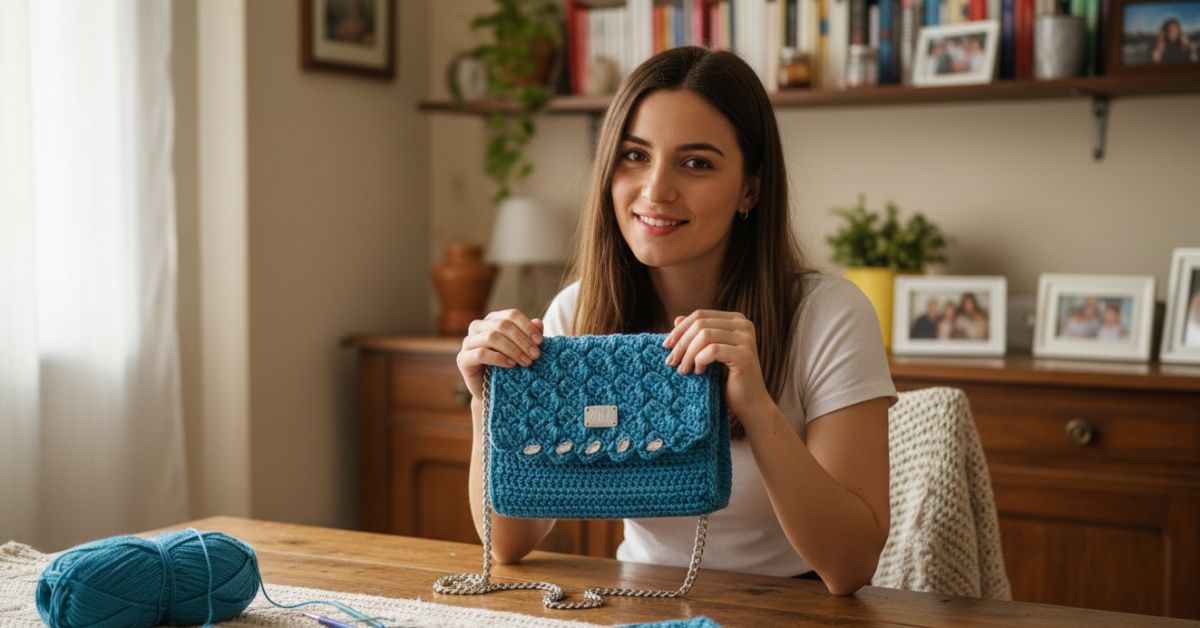 Tutorial borsa uncinetto realizza la pochette Niagara con un punto esclusivo