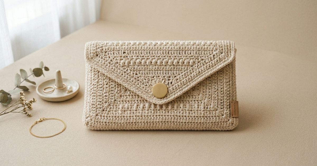 Borsa a busta uncinetto tutorial pochette piatta e raffinata ideale per le cerimonie
