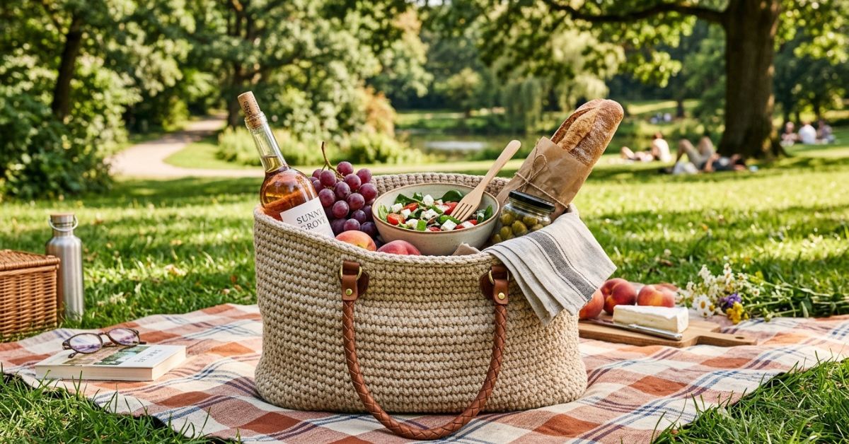 Borsa cestino uncinetto tutorial rigida e capiente per i tuoi pic nic o per il tempo libero