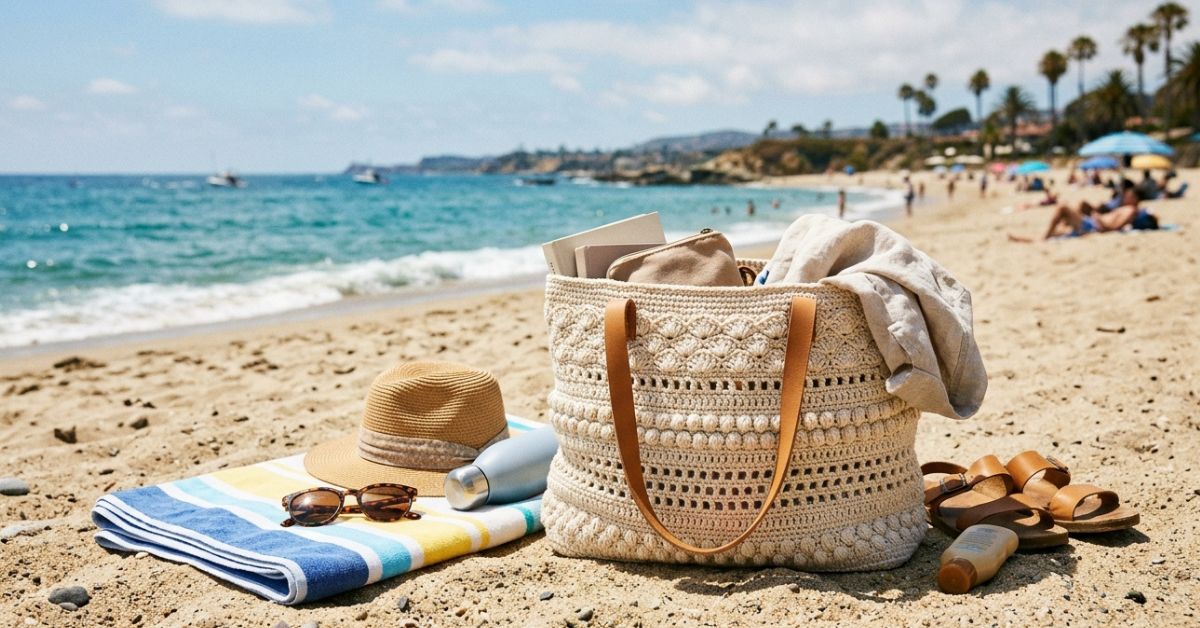 Borsa da mare alluncinetto tutorial accessori da spiaggia fatti a mano con filato top