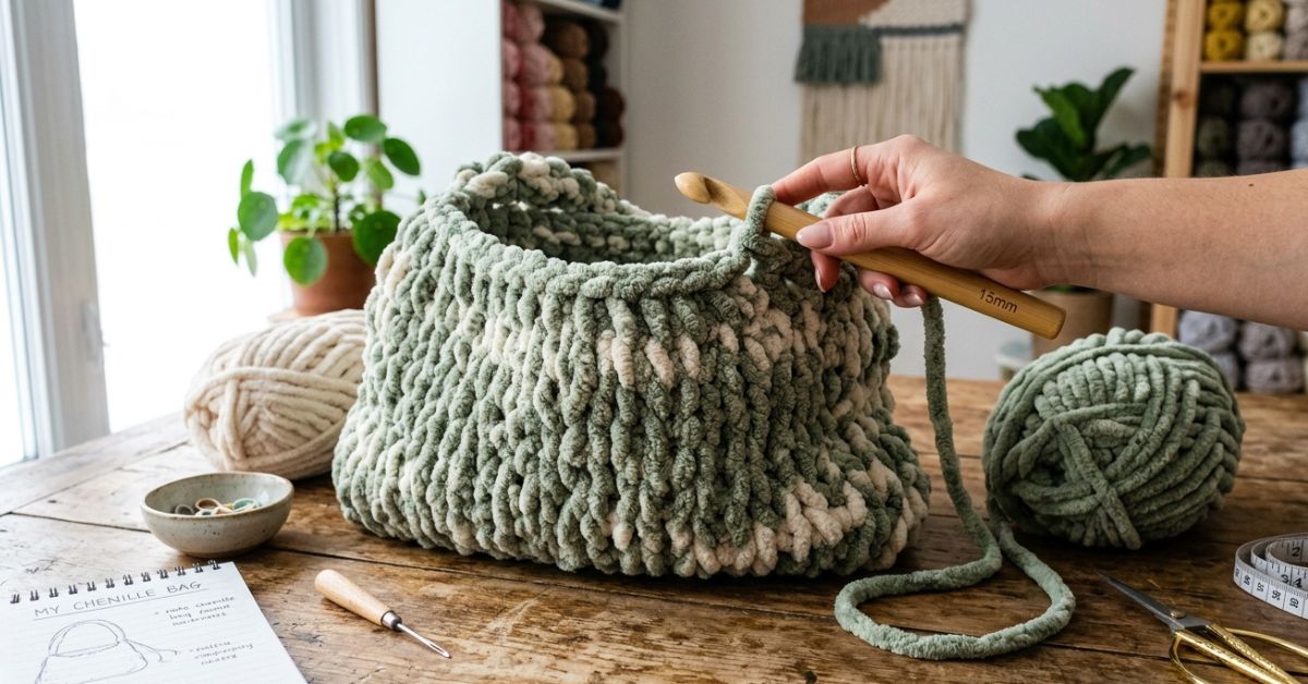 Borsa marshmallow uncinetto tutorial soffice e alla moda con il filato ciniglia gigante