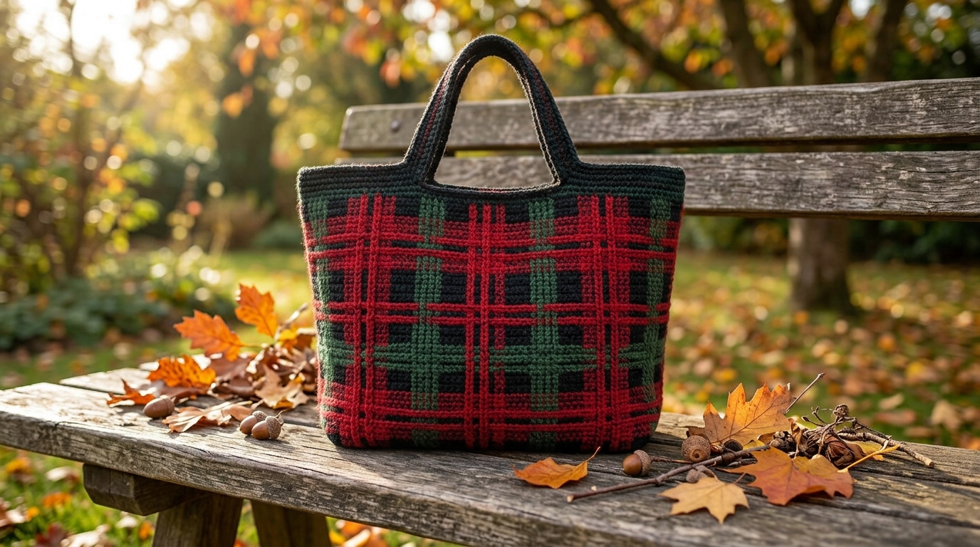 Borsa tartan uncinetto tutorial: la tecnica guidata per creare leffetto scozzese a maglia
