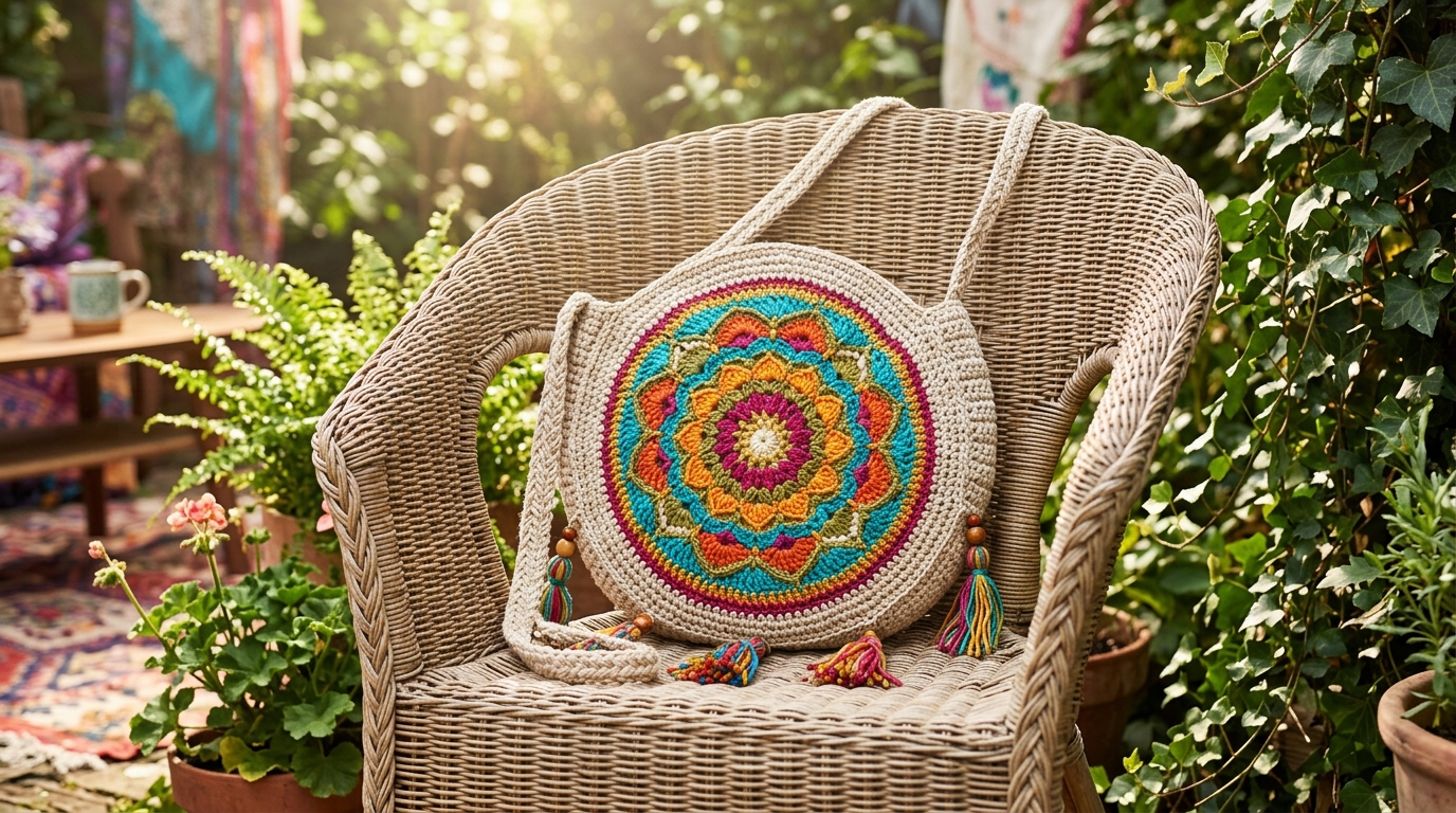 Borsa mandala uncinetto tutorial: come fare un cerchio colorato e bohémien perfetto ora