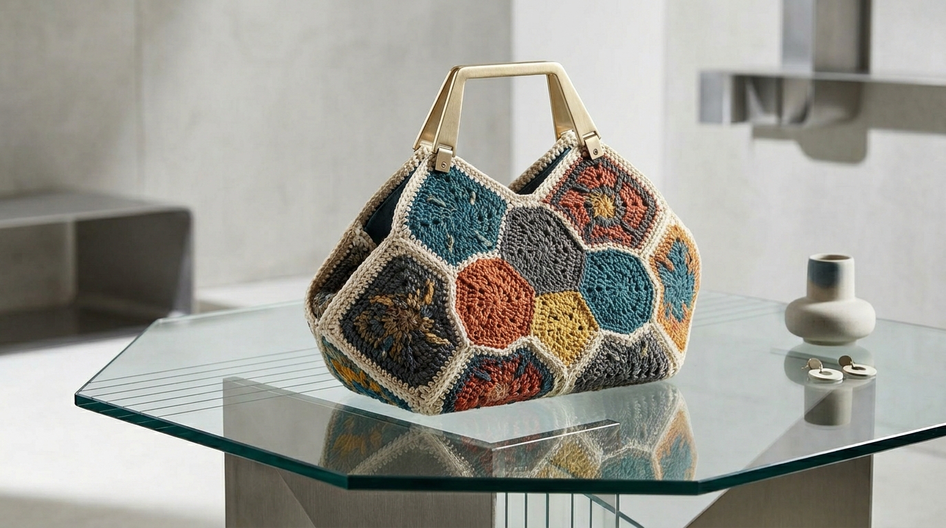 Borsa esagonale uncinetto tutorial: unisci i motivi geometrici per un design moderno e top