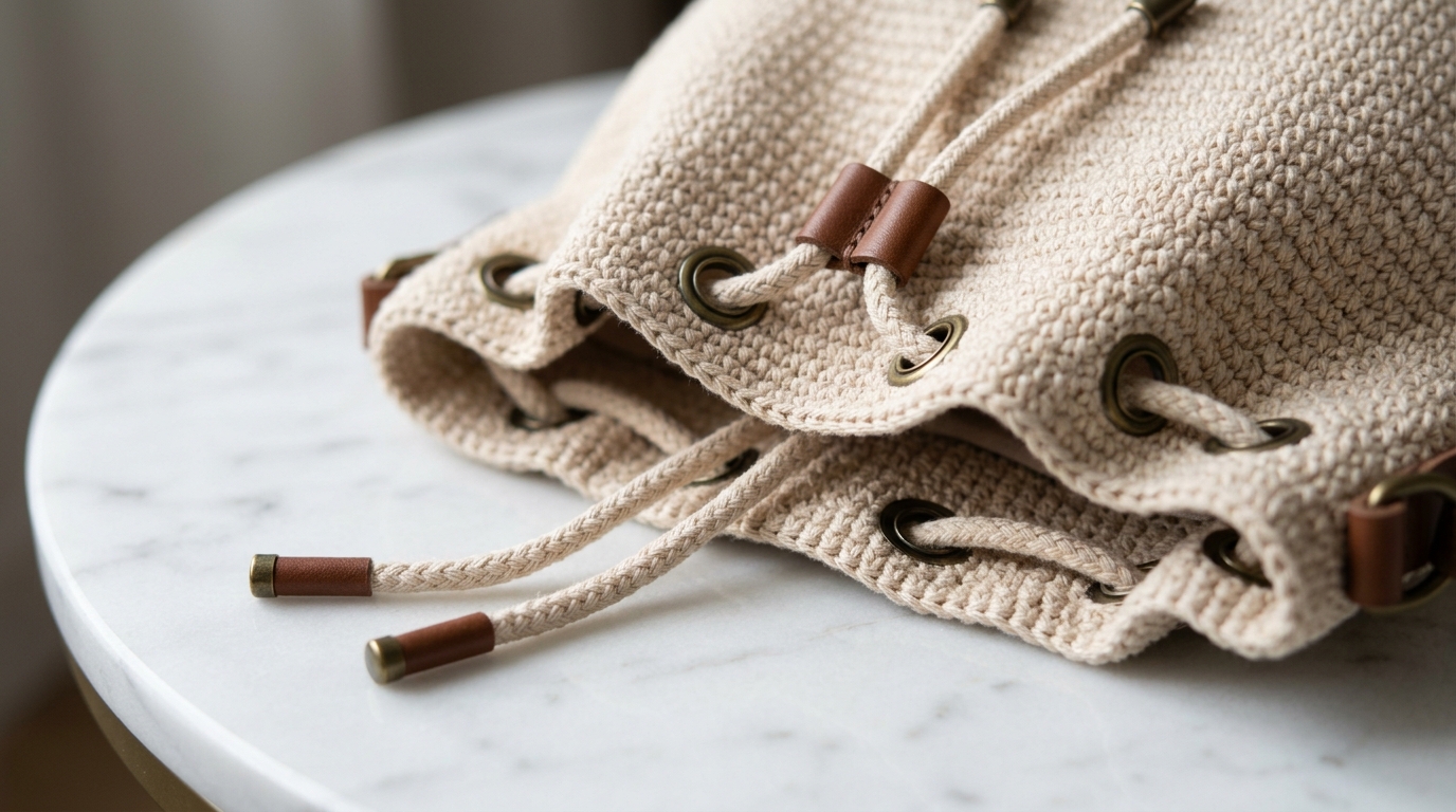 Borsa uncinetto a secchiello tutorial: come montare il cordoncino e la base tonda rigida
