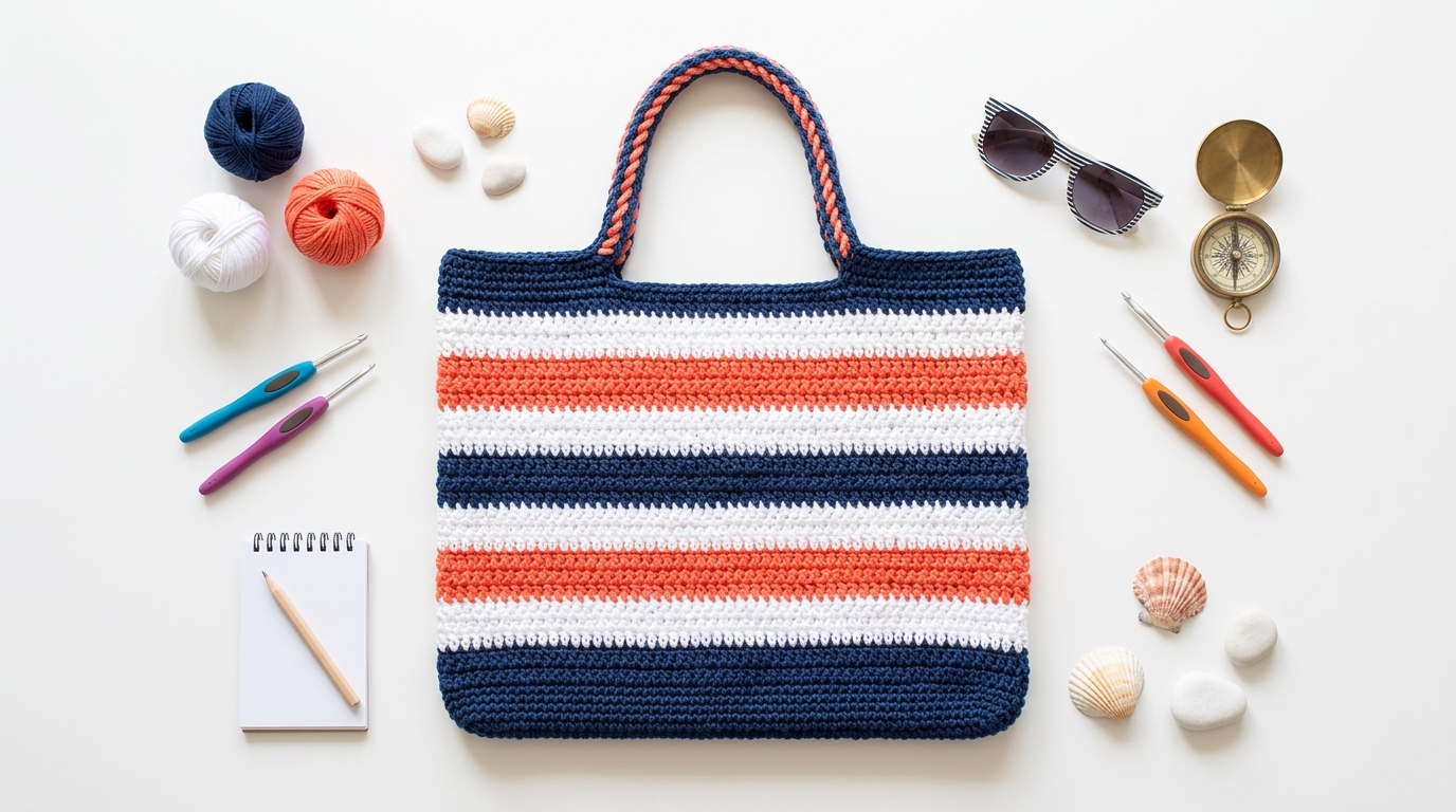 Borsa uncinetto a righe tutorial: abbinare i colori estivi per un effetto geometrico top